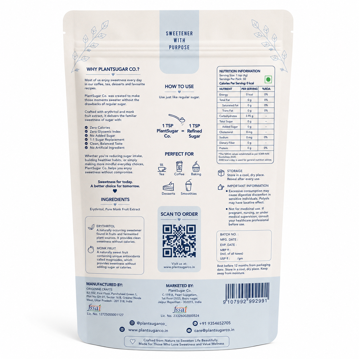 Monk Fruit Sweetener (400g)